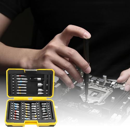 39 pcs Schlitz Bit-Set Extra harte Schrauber Bits Verschleißfestigkeit Steckschlüssel- und Bitsatz Bohrer Bit Set Impact Set Professional Zubehör Schraubendreher Zubehör für Elektrowerkzeuge von KTCINA