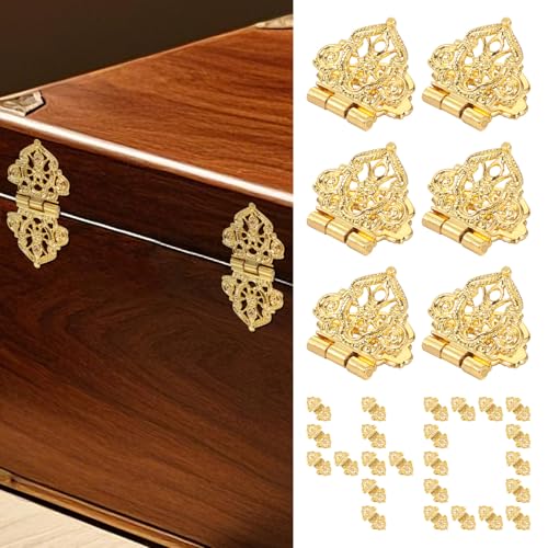 40 Stück Dekorative Scharniere Antik Doppeltüren Scharniere Möbel Schubladentür Abnehmbare Vintage-Stil Möbelscharnier Universal Zinklegierung Türbeschläge Zierscharniere Möbelband Stilbänder (Gold) 40 Stück Dekorative Scharniere Antik Doppeltüren Scharniere Möbel Schubladentür Abnehmbare Vintage-Stil Möbelscharnier Universal Zinklegierung Türbeschläge Zierscharniere Möbelband Stilbänder (Gold) von KTCINA