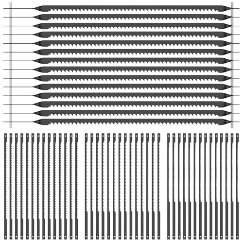 56 Pcs Dekupiersägeblatt mit Stift 102mm Laubsägeblätter 15/18/24/15 90-Grad TPI Dekupiersägeblätter Sägeblätter Dekupiersäge für Dekupiersägen für Holz Kunststoff Kupferweichmetall von KTCINA