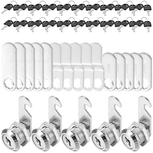 5er-Pack Briefkastenschloss 16mm Zinklegierung Hebelschloss mit 20 Schlüssel Rostfrei 4 Schlossplatten universelle Drehschloss-Lösung 18mm Bohrung Möbelschloss für Briefkästen Schranktüren Cupboard 5er-Pack Briefkastenschloss 16mm Zinklegierung Hebelschloss mit 20 Schlüssel Rostfrei 4 Schlossplatten universelle Drehschloss-Lösung 18mm Bohrung Möbelschloss für Briefkästen Schranktüren Cupboard von KTCINA