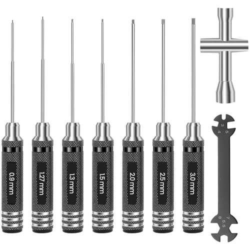 7-teilig Sechskant Schraubendreher Satz 170 x 0.9/1.27/1.3/1.5/2.0/2.5/3.0 mm Ultra Rutschfest RC Werkzeug Geriffelte Griff HoheHebelwirkung Innensechskant Schraubenzieher für Model Boot Quadcopter 7-teilig Sechskant Schraubendreher Satz 170 x 0.9/1.27/1.3/1.5/2.0/2.5/3.0 mm Ultra Rutschfest RC Werkzeug Geriffelte Griff HoheHebelwirkung Innensechskant Schraubenzieher für Model Boot Quadcopter von KTCINA