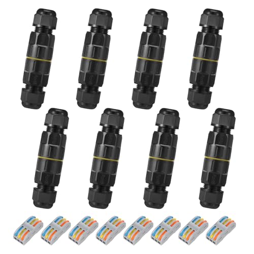 8 Pcs Kabelverbinder Wasserdicht 5 polig IP68 Verbindungsmuffe Erdkabel Verbindungsbox Erdkabel Muffe Kabelverbindung Kabelsteckverbinder für Erdkabel Ø4-14mm Verbindungsmuffe TÜV geprüfte von KTCINA