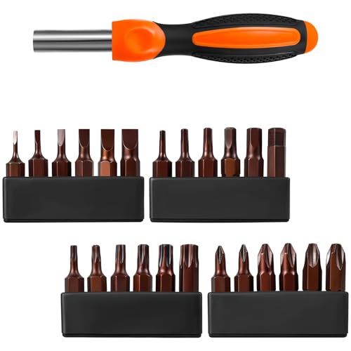 9 Stück Hex Sechskant Schraubendreher Bits Set 25mm Lang magnetische S2 Schlagschrauber Bitsatz 1/4" Innensechskant 58 HRC Anti-Rost Bronze-Oberfläche, kompatibel mit Akkuschrauber für DIY & Profi- von KTCINA