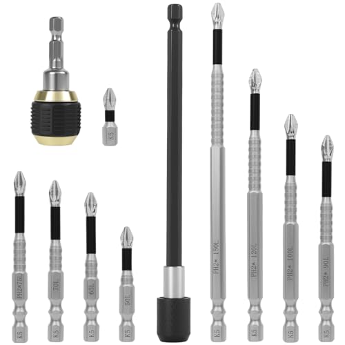 9PCS Bohr-Bit-Set bis zu 62 HRC hohes magnetisches Schraubendreher-Bit-Set Magnetisches Werkzeug mit hohem Magnet Schraubendreher-Bohrer-Bit-Satz Magnetisch Schraubendreher Screwdriver (Stil1) von KTCINA
