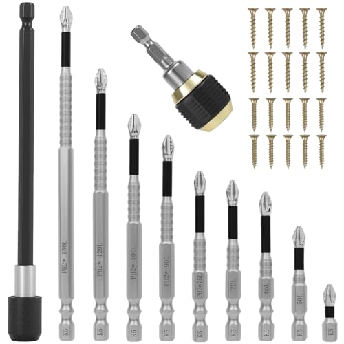 9PCS Bohr-Bit-Set bis zu 62 HRC hohes magnetisches Schraubendreher-Bit-Set Magnetisches Werkzeug mit hohem Magnet Schraubendreher-Bohrer-Bit-Satz Magnetisch Schraubendreher Screwdriver (Stil2) von KTCINA