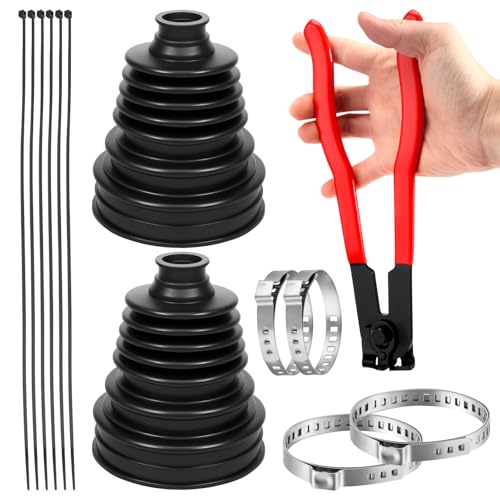 CV Boot Kit für 19-24 mm CV Boot Clamp Edelstahl Werkzeugset mit Installateur Joint Clamp Kit Silikon Universal Zange und verstellbaren Ohrschlauchschellen in zwei Größen für ATV/UTV/CV CV Boot Kit für 19-24 mm CV Boot Clamp Edelstahl Werkzeugset mit Installateur Joint Clamp Kit Silikon Universal Zange und verstellbaren Ohrschlauchschellen in zwei Größen für ATV/UTV/CV von KTCINA