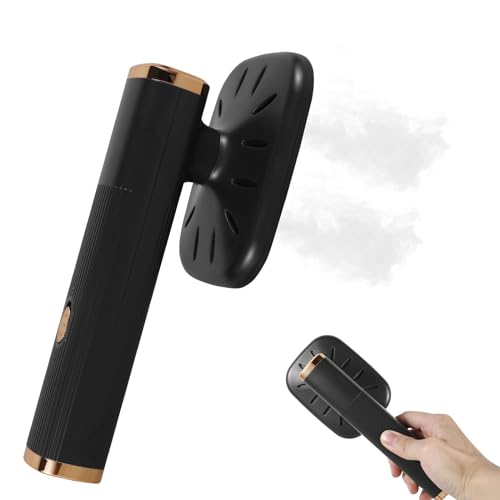 Dampfglätter Mini Trocken- Nassbügeln Sichere Dampfglätter Steamer 21 * 7cm 32w USB Reise Bügeleisen Versteckter Transparenter Wassertank Handdampfer Dampfbügeleisen zum Falten Fältchen (Schwarz) von KTCINA