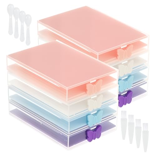 Diamond Painting Aufbewahrungsbox 16x12x7,5 cm Ultra Robust Stapelbare Diamant-Kunst-Tabletts mit Deckel Kunststoff Dosen Diamant Stickerei Box Perlenaufbewahrung Diamond Art Trays Organizer (Farbe) von KTCINA