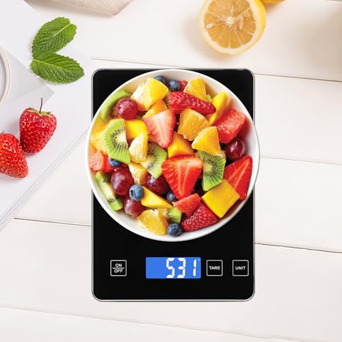 Digitale Küchenwaage 15 kg 1 g Hohe Präzision mit Rutschfeste Gummipads Elektronik Küchenwaage Mehrfachschaltung Ultra Antifouling Große LCD-Display Lebensmittelwaage Feinwaage Küche mit Tara-Funktion Digitale Küchenwaage 15 kg 1 g Hohe Präzision mit Rutschfeste Gummipads Elektronik Küchenwaage Mehrfachschaltung Ultra Antifouling Große LCD-Display Lebensmittelwaage Feinwaage Küche mit Tara-Funktion von KTCINA