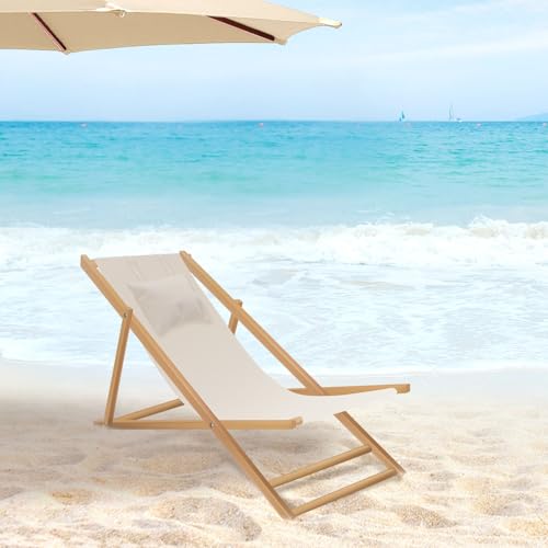 Ersatzstoffe für Strandstühle 115 x 43 cm Ultra Robust Verschleißfeste Faltbar Wasserdicht Komfortabel Stuhl Ersatzstoff Strand-Sessel-Ersatz Outdoor Klappstuhl Stoff für Strandstühle (1Kissen) von KTCINA