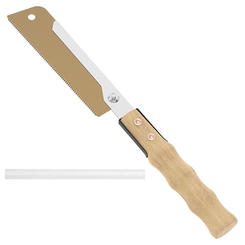 Japanische Handsäge 7 Zoll 350mm 3-Seiten-Schleifen Schärfer Effizienter Japansäge Set Ergonomisch Japanische Säge Glattere Sauberere Schnitte Feinsäge Zugsäge Holzsäge für Querschnitt Längsschnitt von KTCINA