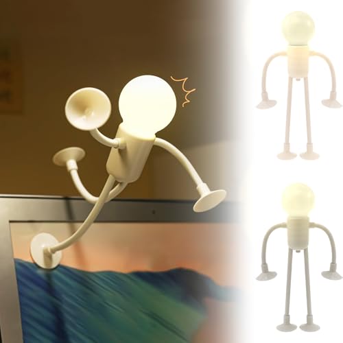 2 Pcs Changeable Shape Funny Sportsman Night Light mit Vakuum-Saugnapf Ultra Flexible Veränderbare Form Lustiges Sportler-Nachtlicht DIY Lustiges Nachtlicht Kreative Nachttischlampe (2) von KTCINA