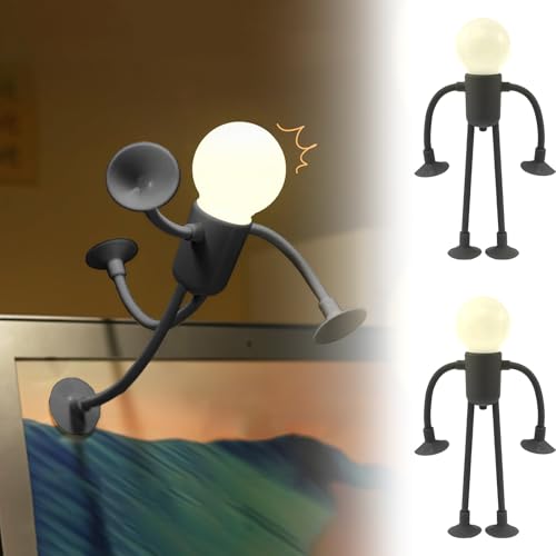 KTCINA 2 Pcs Changeable Shape Funny Sportsman Night Light mit Vakuum-Saugnapf Ultra Flexible Veränderbare Form Lustiges Sportler-Nachtlicht DIY Lustiges Nachtlicht Kreative Nachttischlampe (Stil4) von KTCINA