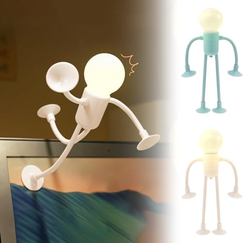 KTCINA 2 Pcs Changeable Shape Funny Sportsman Night Light mit Vakuum-Saugnapf Ultra Flexible Veränderbare Form Lustiges Sportler-Nachtlicht DIY Lustiges Nachtlicht Kreative Nachttischlampe (Stil5) von KTCINA