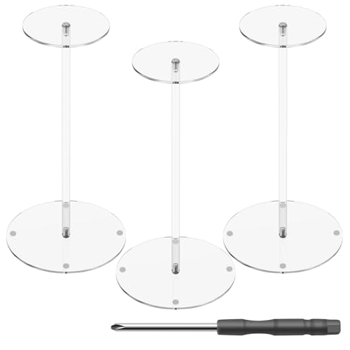 KTCINA 3 Pack -Acrylhut -Standhalter -Kit stabil Baseball Hat Rack Stand Set Vielseitige runde Kappen Acryl -Riser zur Anzeige von KTCINA