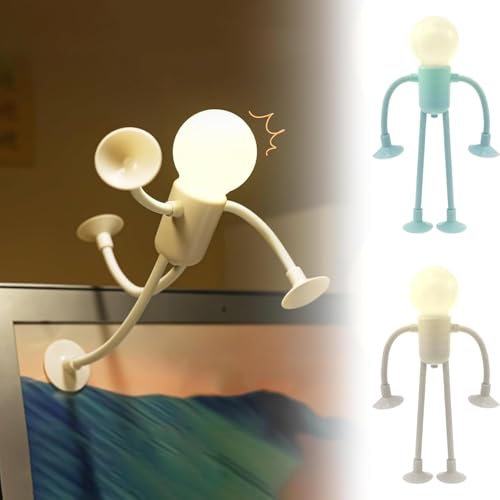 4 Pcs Changeable Shape Funny Sportsman Night Light mit Vakuum-Saugnapf Ultra Flexible Veränderbare Form Lustiges Sportler-Nachtlicht DIY Lustiges Nachtlicht Kreative Nachttischlampe (1+2) von KTCINA