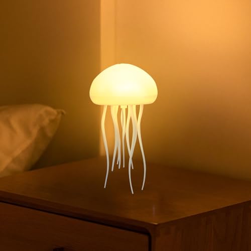 LED Quallen Lampe mit 9 Tentakeln 2 Arbeitsmodi Ultra lange Akkulaufzeit Jellyfish Lamp Farbverlaufslichteffekten mit Touch Sprachgesteuerte Quallenlampe mt Lithium-Akku Typ-C Quallen Nachtlicht von KTCINA