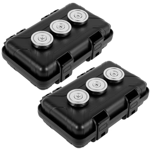 Schlüssel Magnetbox Innengröße 11 x 6,5 x 3,5 cm 50 Pfund 3 Magnet 4 Sicherheitsverschluss Wasserdicht Gute Abdichtung Magnetische Aufbewahrungsbox Magnetbox für Schlüssel (2) von KTCINA