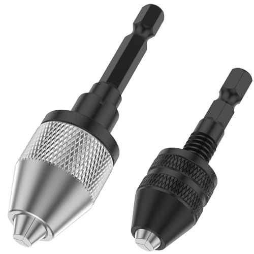 Schnellspann Bohrfutter 0.3-3.6mm / 0.3-6.5mm Keyless Bohrfutter 48/72 mm Abnehmbar Bohrer 1/4 zoll Sechskantschaft Schnellspannbohrfutter 1/4" für Meisten Bohrer Akkuschrauber (2Pcs) von KTCINA