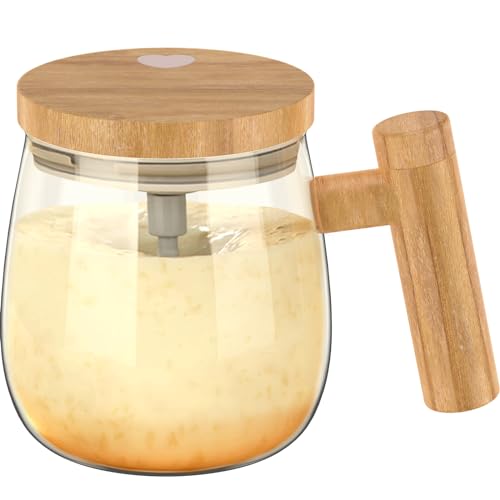 Selbstrührende Tasse 400ml 7000 U/min Ultra Feiner Geschmack Selbstrührender Becher IP68 Wasserdicht mit Dreizackige Rührstab Elektrischer Rührbecher Self Stirring Mug für Kaffee Milch (Stil2) von KTCINA
