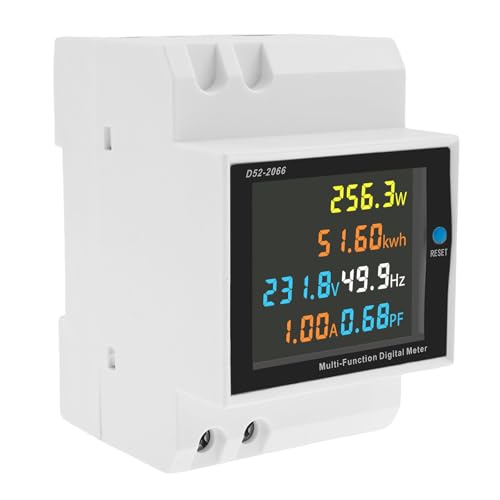 Stromzähler Hutschiene 1 phasig AC 230V/63A Multifunktionaler UltraSicher Digitaler Energiezähler 6in1 Wechselstromzähler KWh Zähler Amperemeter Voltmeter Din Geschlossenem Typ CT von KTCINA