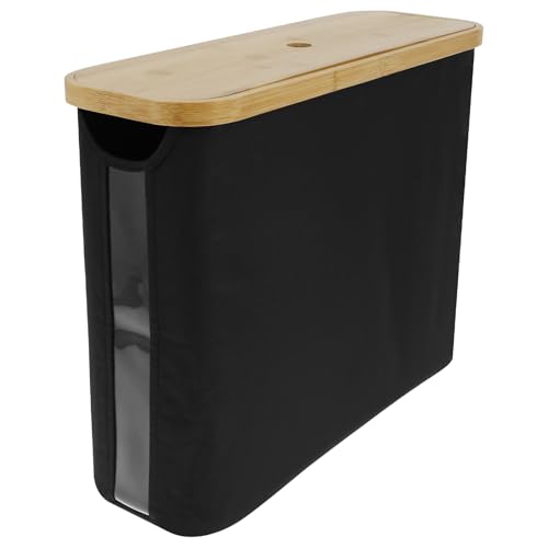 Toilettenpapier Aufbewahrung Korb mit Deckel 45 * 15 * 35 cm Klopapier Aufbewahrung Großes Stehend Holz Badezimmer Organizer WC Papier Groß Klopapier Aufbewahrung Stehend Aufbewahrung Box (Schwarz) von KTCINA