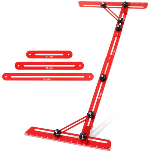 Treppenmessgerät 28.9–152.4 cm Treppenstufen-Schablonenwerkzeug Treppenmetervorlagewerkzeug Treppenmessgeräte -Regal -Layout Messtenschreiber für Treppen, Riser Trennwände Selbst- Schneidentrockenbau von KTCINA