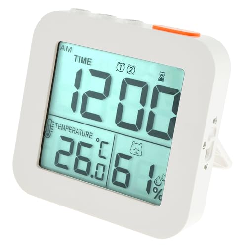 Wecker Digital mit Datum Temperaturanzeige Snooze Klein Digitaler Wecker Batteriebetrieben Alarm Clock 3 Timer 2 Alarmsätze Eingestellt Werden Lautstärken Hintergrundbeleuchtung Digital Uhr (Weiß) von KTCINA