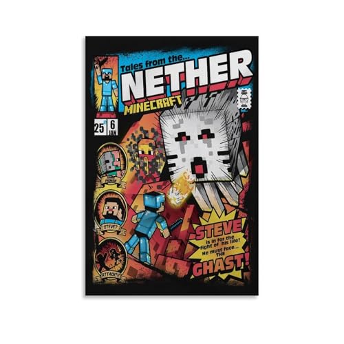 KTEFQRPI A Minecraft Poster Movie Fantasy Comedy Film Retro Für Zimmer, Ästhetische Leinwand-Wandkunst, Schlafzimmer-Dekor Poster 12x18inch(30x45cm) von KTEFQRPI