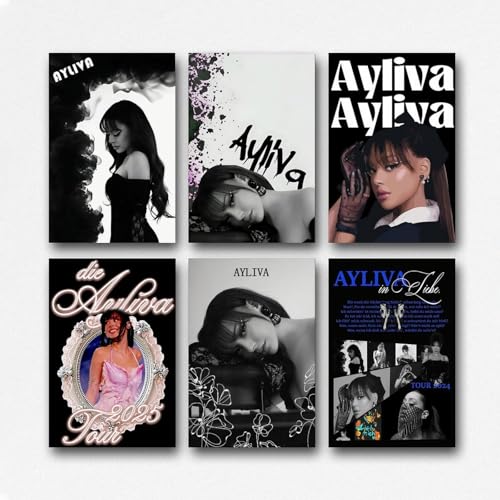 KTEFQRPI A Set Of 6 Ayliva Poster Muaic Singer Vintage Cover Für Zimmer, Ästhetische Leinwand-Wandkunst, Schlafzimmer-Dekor 08x12inch(20x30cm) von KTEFQRPI