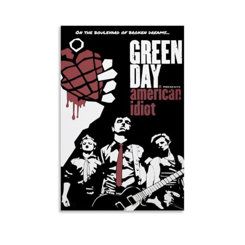 KTEFQRPI Green Poster Day Music Rock Band Vintage Cover Für Zimmer, Ästhetische Leinwand-Wandkunst, Schlafzimmer-Dekor Poster 08x12inch(20x30cm) von KTEFQRPI