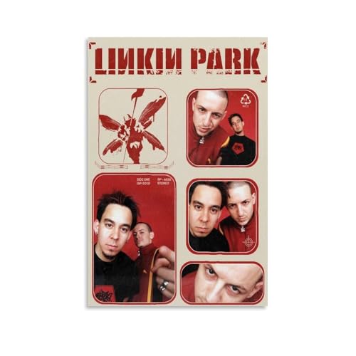 KTEFQRPI Linkin Poster Park Music Vintage Rock Band Collage Für Zimmer, Ästhetische Leinwand-Wandkunst, Schlafzimmer-Dekor Poster 12x18inch(30x45cm) von KTEFQRPI
