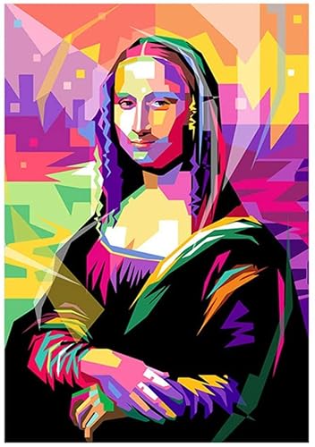 Colorful Pop Art Modern Abstract Art Poster and Print on Canvas Graffiti Sexy Woman Star Portrait Oil Painting Printed Wall Decor Pictures | Unframed,Mona Lisa,60 x 80 cm von KTGEDH