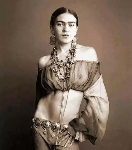 KTGEDH Leinwandbild Poster und Drucke Frida Kahlo Körper Foto ungerahmt mexikanische Künstlerin Wandkunst Gemälde Southwest Home Decor Artwork, 70x90cm, Schwarz & Weiß von KTGEDH