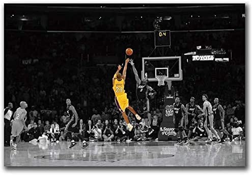 KTGEDH Kobe Bryant Kobe Classic Moments Poster Los Angeles Lakers Canvas on Canvas Wall Art Decorations Picture HD Print Painting für Basketball Fan Gift, Frameless, 50x75cm von KTGEDH