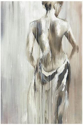 KTGEDH Ölgemälde Druckkunst | Moderne Abstrakte Rückansicht Der Sexy Nackten Frau Ölgemälde Leinwand Gedruckt Bilder Plakatkunst Für Badezimmer Wanddekoration Rahmenlos,40 x 60 cm von KTGEDH