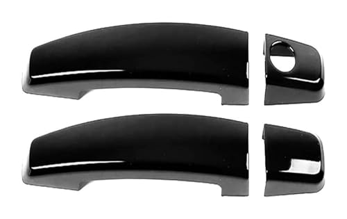 KTGVTPBHBW Auto Türgriff außen Für Camaro 2008–2015 2-türige Chrom-Türgriffverkleidung Schüsselabdeckung Kratzfestes Zubehör Mit Installationssatzschutz(Single Hole Bright Black) von KTGVTPBHBW