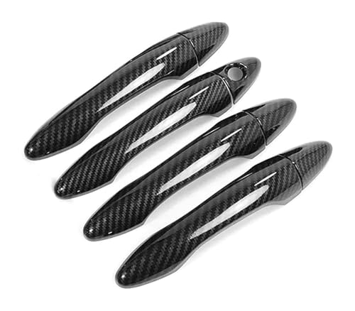 KTGVTPBHBW Auto Türgriff außen Für Kia Für KX3 2015-2019 Einloch-Türgriff Dekorativer Anti-Kratz-Schutz Autobecher-Modifikationszubehör(Carbon Fiber Pattern) von KTGVTPBHBW