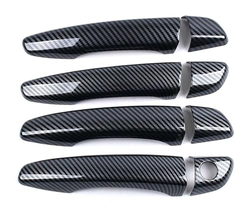 KTGVTPBHBW Auto Türgriff außen Für P&eugeot Für Traveller Für Expert 2017-2022 Einloch-Türgriffverkleidung Und Schüsselabdeckung Anti-Kratz-Schutzzubehör(Carbon Fiber Pattern) von KTGVTPBHBW