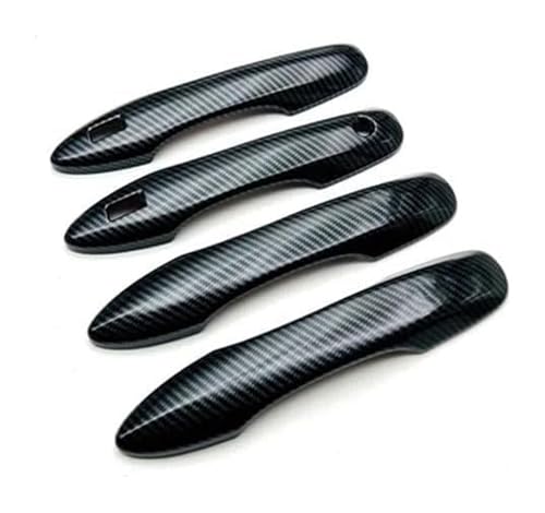 KTGVTPBHBW Auto Türgriff außen Für T&oyota Für Camry 9TH Neunte 2024 Auto Außentürgriffe Zubehör Griffabdeckung Schutzkappe(Carbon Fiber Stripes) von KTGVTPBHBW