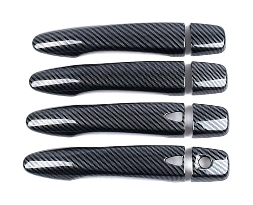 KTGVTPBHBW Auto Türgriff außen Für X-Terra 2021-2024 Einloch-Dual-Smart-Türgriffabdeckung Schutzzubehör Außenbecher- Und Zierleisten-Dekorationsschutz Anti-Scratch(Carbon Fiber Pattern) von KTGVTPBHBW