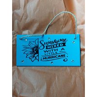 Blaue Handgemachte Plakette, Positives Zitat Zeichen, Sonnenblumen Geschenk, Lustiges Geburtstagsgeschenk, Handgemachtes Briefkasten von KTGsCards