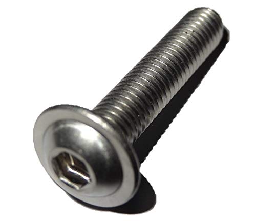 50 Stück Linsenkopf Schrauben mit Flansch M4x8 mm - ISO 7380/2 - A2 Edelstahl - Innensechskant - V2A – Linsenflanschkopfschrauben (50, M4x8 mm) von KTH