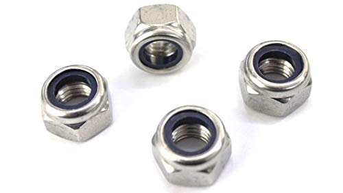 50 Stück M6 DIN 985 selbstsichernde Muttern mit Polyamidklemmteil - Edelstahl - A2 - Sicherungsmuttern(50, M6) von KTH