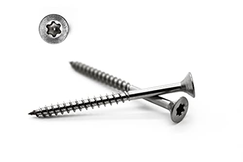 50 Stück Spanplattenschrauben 4x40 mm - A2 Edelstahl - Torx - TX20 - Senkkopf - Teilgewinde - Holzschrauben - Schrauben (50, 4x40 mm) von KTH