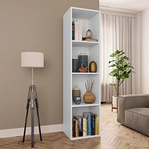 (Blitzlie ferung) Holzregal, Würfelregal, Aufbewahrungsregal,Bücherregal, Wandregal, Wohnzimmer, Küche, Büro, Vintage Bücherregal/TV-Schrank Weiß 36×30×143 cm Spanplatte von KTHLBRH