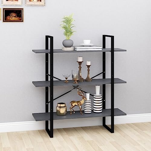 Bücherregal 3 Böden Grau Vielseitiges Regal für Bücher Büroregal für Hotel 100x30x105 cm Massivholz Kiefer Bücherregal 3 Böden Grau Vielseitiges Regal für Bücher Büroregal für Hotel 100x30x105 cm Massivholz Kiefer von KTHLBRH