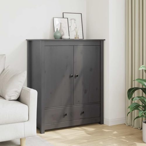 Highboard Grau Schrank gartenschrank for Innenraum Wohnzimmer 83x41,5x100 cm Massivholz Kiefer Highboard Grau Schrank gartenschrank for Innenraum Wohnzimmer 83x41,5x100 cm Massivholz Kiefer von KTHLBRH