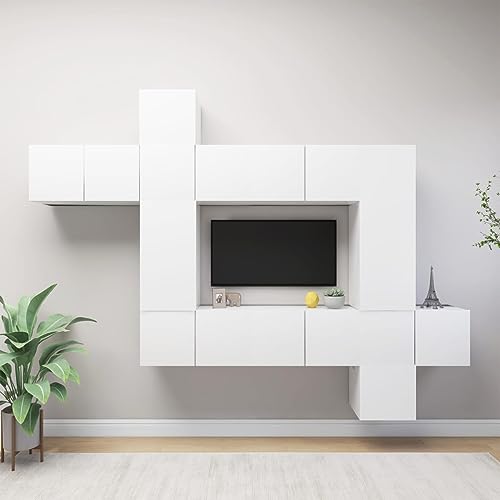 KTHLBRH 10-TLG. TV-Schrank-Set Weiß Holzwerkstoff HiFi Rack Sideboard hängend tv unterschrank tv ständer KTHLBRH 10-TLG. TV-Schrank-Set Weiß Holzwerkstoff HiFi Rack Sideboard hängend tv unterschrank tv ständer von KTHLBRH