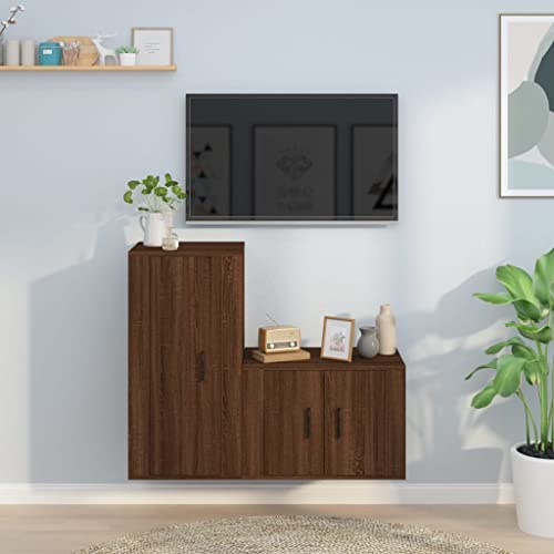 KTHLBRH 2-TLG. TV-Schrank-Set Braun Eichen-Optik Holzwerkstoff wohnzimmerschrank Sideboard Wohnzimmer Fernseher Tisch Konsolentisch mit Schubladen KTHLBRH 2-TLG. TV-Schrank-Set Braun Eichen-Optik Holzwerkstoff wohnzimmerschrank Sideboard Wohnzimmer Fernseher Tisch Konsolentisch mit Schubladen von KTHLBRH